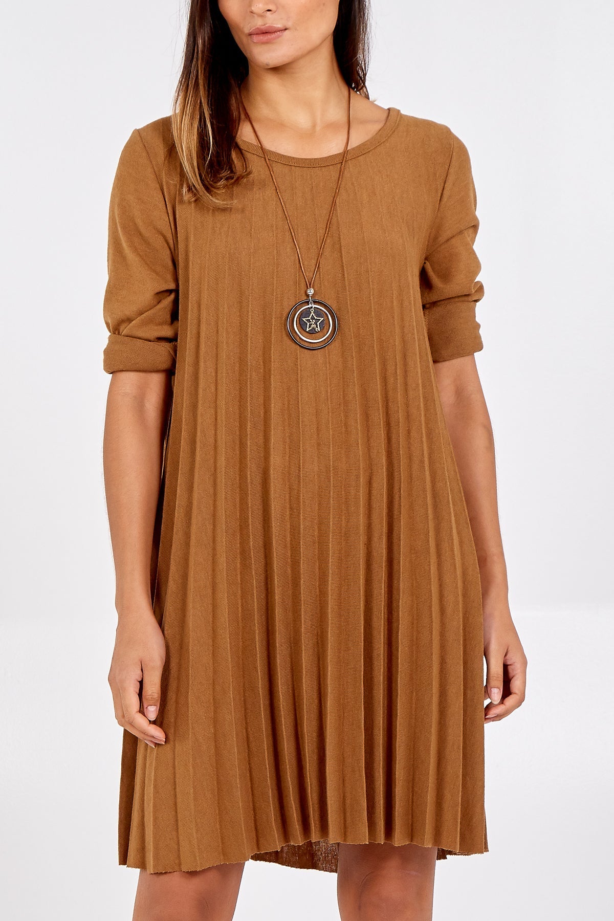 Pleated Necklace Dress For Women  - Dropwear