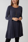 Black Pleated Necklace Dress For Women ONE SIZE - Dropwear