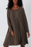 Pleated Necklace Dress For Women  - Dropwear