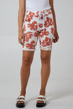 Grey Monstera Leaf Super Stretch Shorts For Women 14 - Dropwear