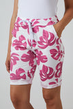 Fuchsia Monstera Leaf Super Stretch Shorts For Women 8 - Dropwear