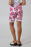 Denim Blue Monstera Leaf Super Stretch Shorts For Women 8 - Dropwear