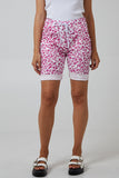 Navy Leopard Print Super Stretch Shorts For Women 12 - Dropwear