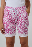 Beige Leopard Print Super Stretch Shorts For Women 12 - Dropwear