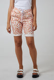 Orange Leopard Print Super Stretch Shorts For Women 8 - Dropwear