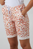 Grey Leopard Print Super Stretch Shorts For Women 8 - Dropwear