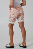 Khaki Leopard Print Super Stretch Shorts For Women 8 - Dropwear