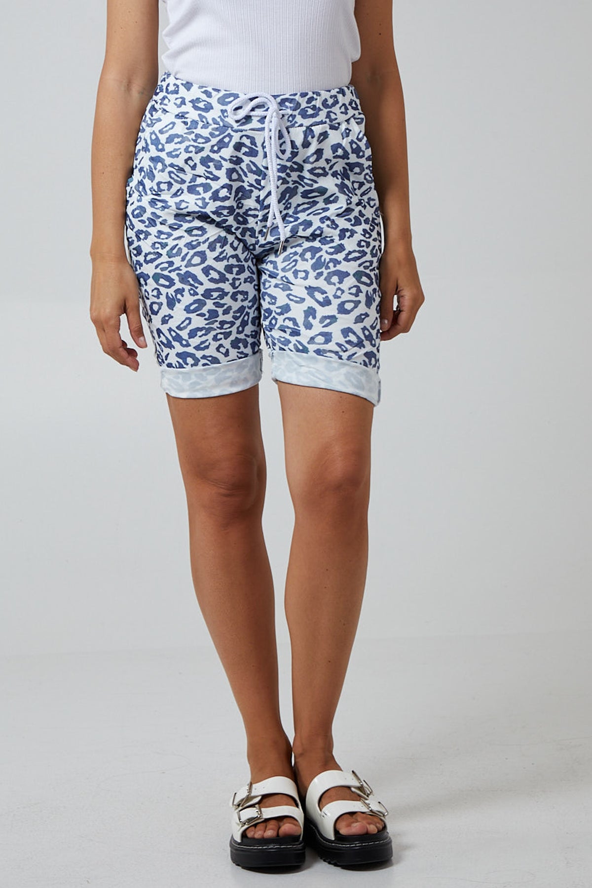 Orange Leopard Print Super Stretch Shorts For Women 14 - Dropwear