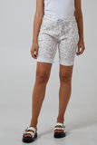 Grey Leopard Print Super Stretch Shorts For Women 14 - Dropwear