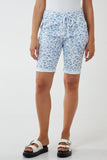 Navy Leopard Print Super Stretch Shorts For Women 14 - Dropwear