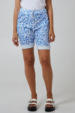 Royal Blue Leopard Print Super Stretch Shorts For Women 8 - Dropwear