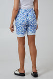 Navy Leopard Print Super Stretch Shorts For Women 8 - Dropwear