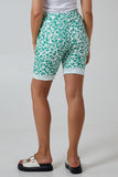 Light Denim Leopard Print Super Stretch Shorts For Women 8 - Dropwear