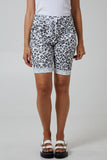 Orange Leopard Print Super Stretch Shorts For Women 12 - Dropwear