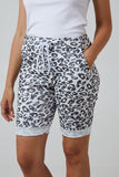 Royal Blue Leopard Print Super Stretch Shorts For Women 12 - Dropwear