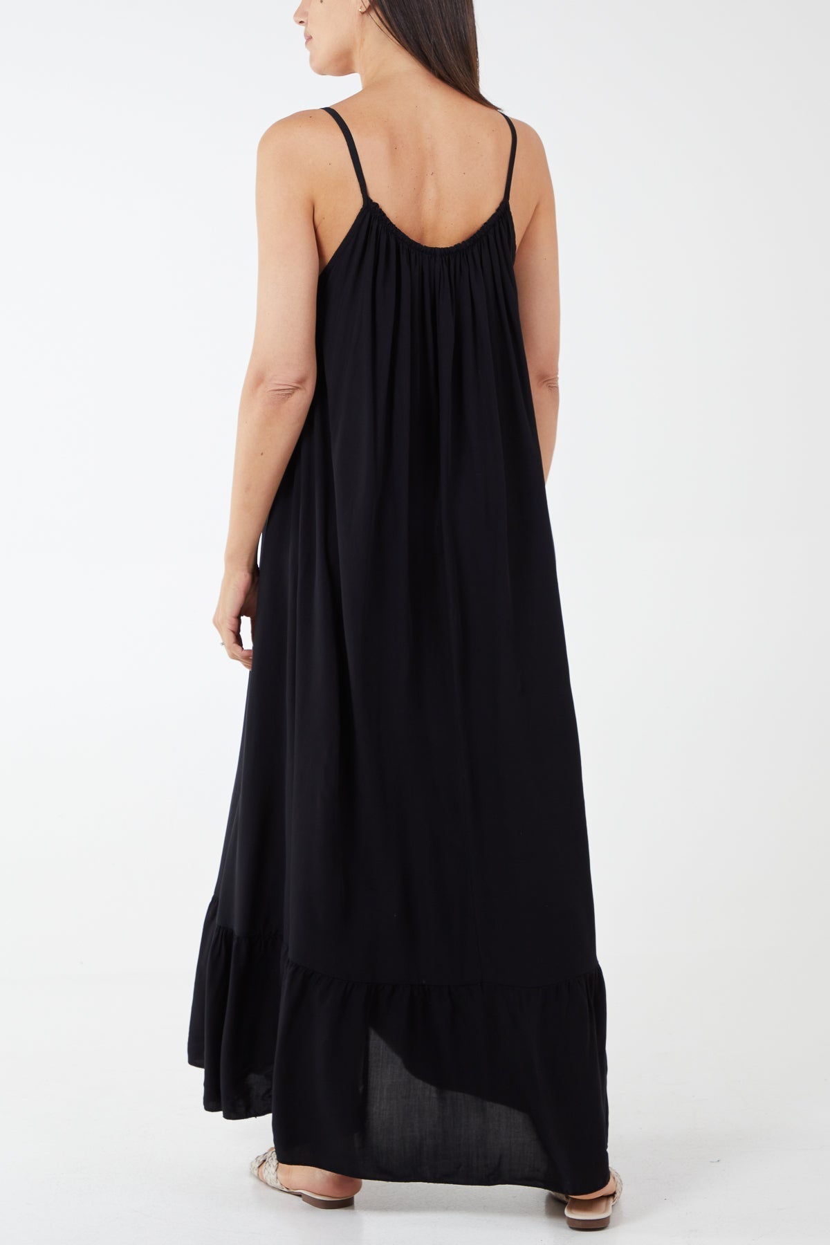 Cami Strap Relaxed Tiered Maxi Dress For Women  - Dropwear