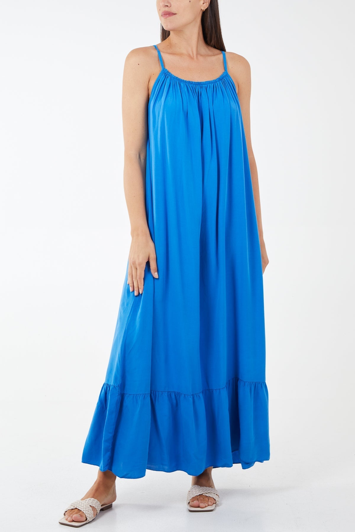 Cami Strap Relaxed Tiered Maxi Dress For Women  - Dropwear