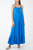 Cami Strap Relaxed Tiered Maxi Dress For Women  - Dropwear
