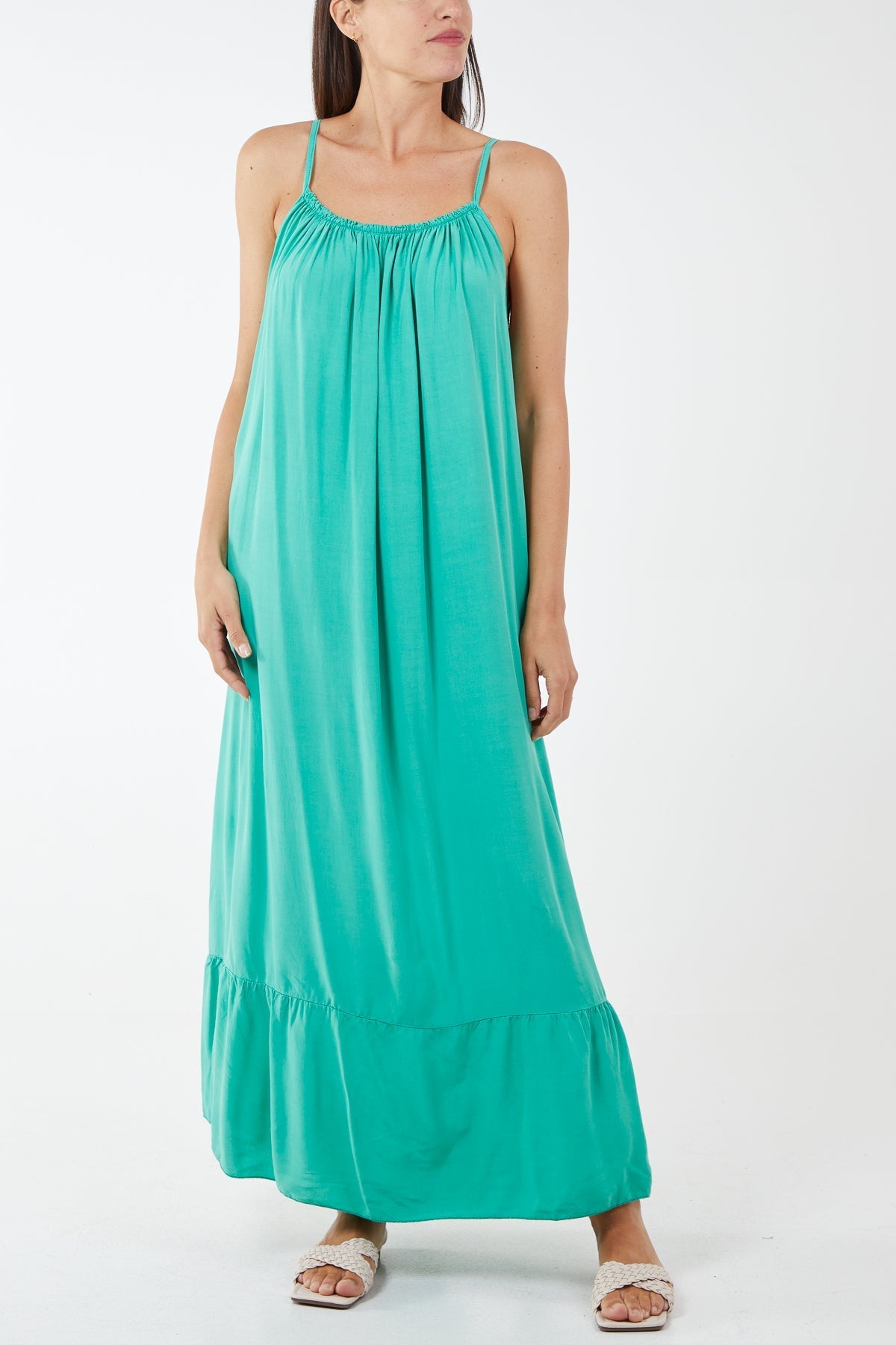 Cami Strap Relaxed Tiered Maxi Dress For Women  - Dropwear
