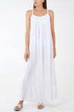 Orange Cami Strap Relaxed Tiered Maxi Dress For Women ONE SIZE - Dropwear