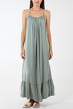 Cami Strap Relaxed Tiered Maxi Dress For Women  - Dropwear