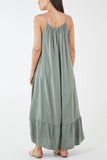 Cami Strap Relaxed Tiered Maxi Dress For Women  - Dropwear