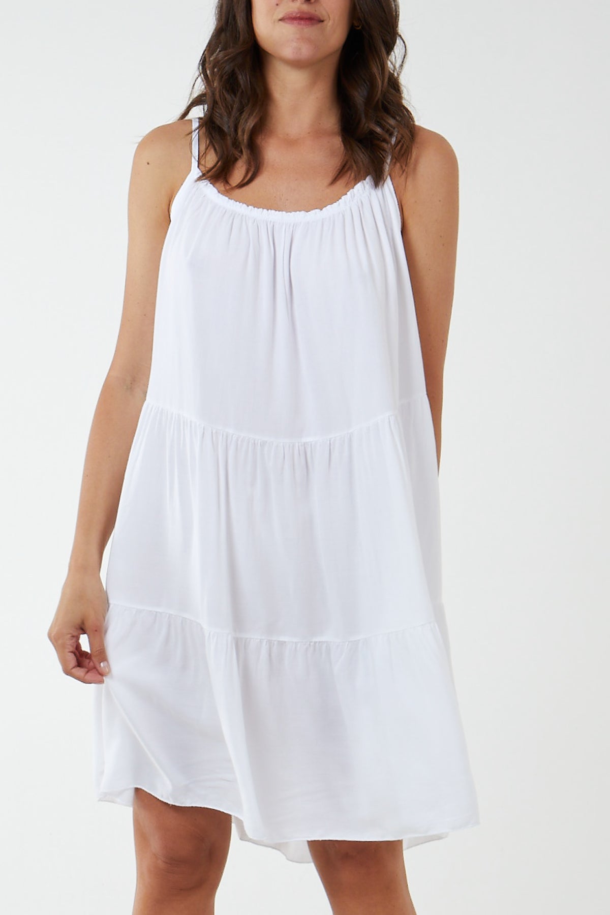 Denim Cami Strap Tiered Smock Dress For Women ONE SIZE - Dropwear
