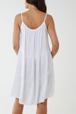 Dark Grey Cami Strap Tiered Smock Dress For Women ONE SIZE - Dropwear