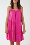 Tan Cami Strap Tiered Smock Dress For Women ONE SIZE - Dropwear