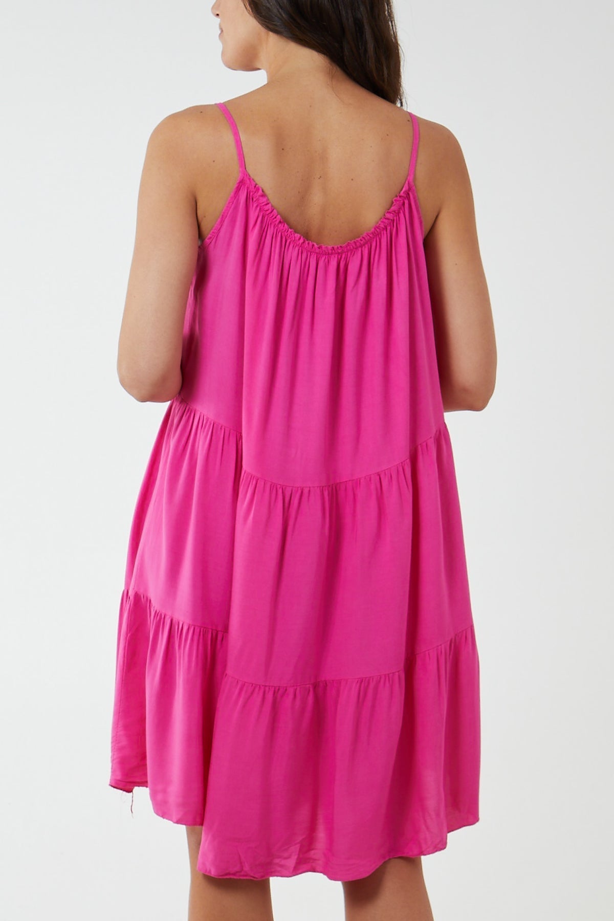 Navy Cami Strap Tiered Smock Dress For Women ONE SIZE - Dropwear