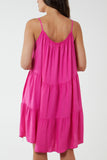 Navy Cami Strap Tiered Smock Dress For Women ONE SIZE - Dropwear