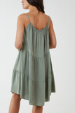 Cami Strap Tiered Smock Dress For Women  - Dropwear