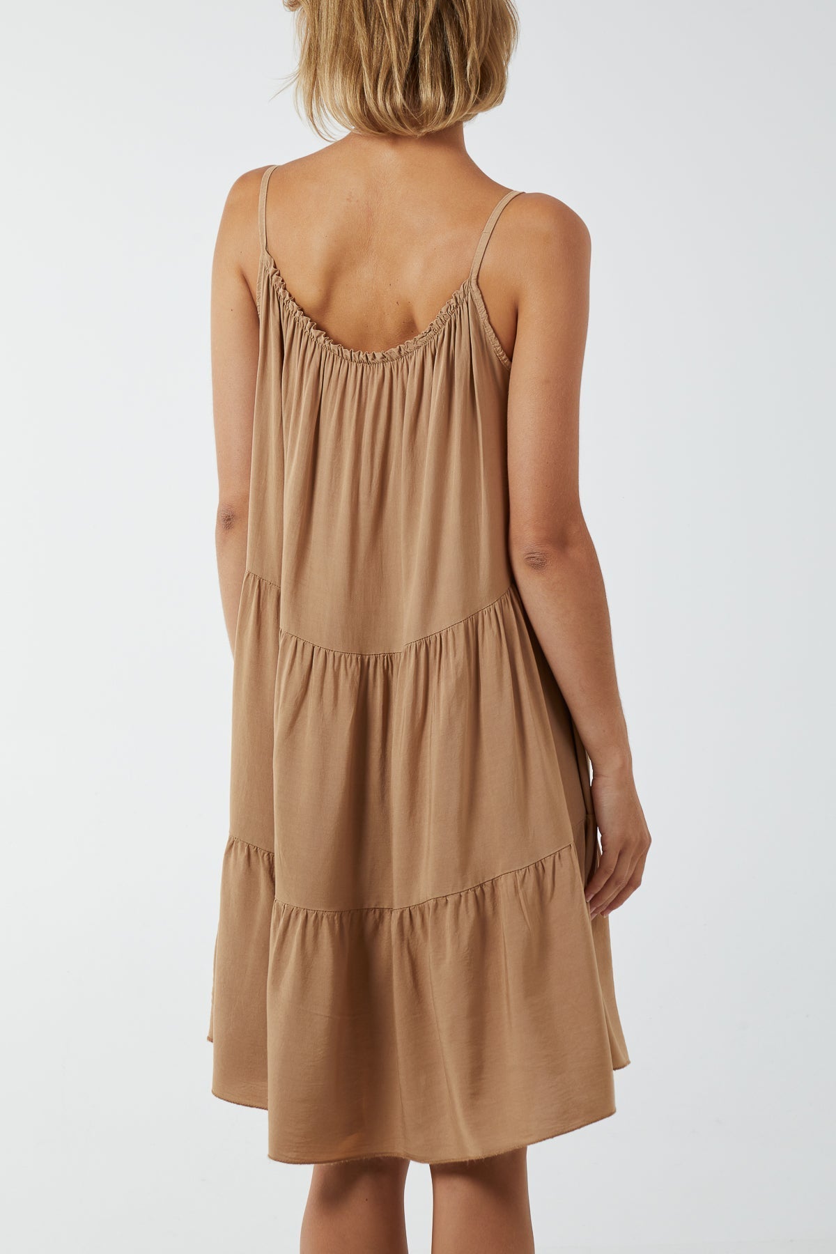 Cami Strap Tiered Smock Dress For Women  - Dropwear