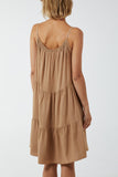 Cami Strap Tiered Smock Dress For Women  - Dropwear