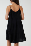 White Cami Strap Tiered Smock Dress For Women ONE SIZE - Dropwear