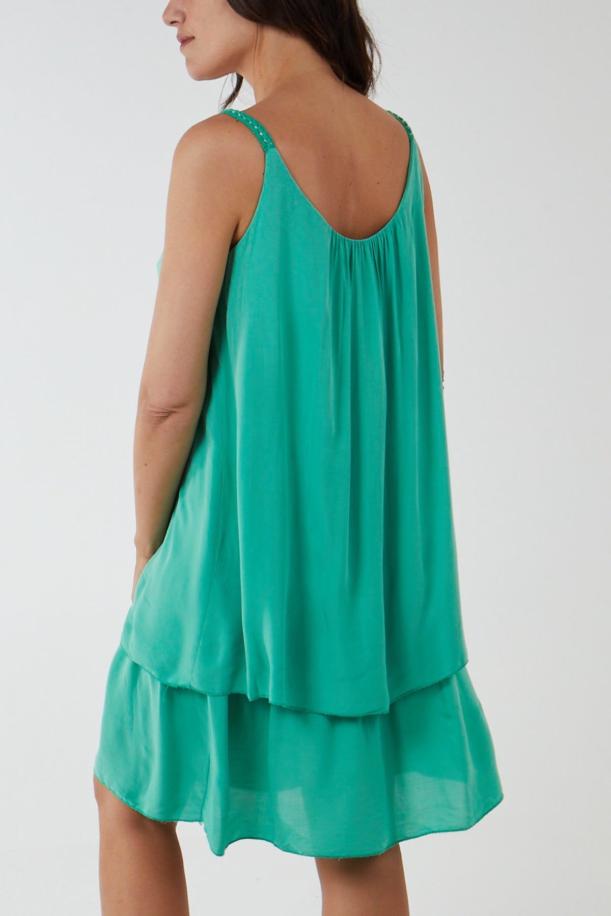 Double Layer Cami Strap Dress For Women  - Dropwear