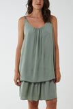 Double Layer Cami Strap Dress For Women  - Dropwear