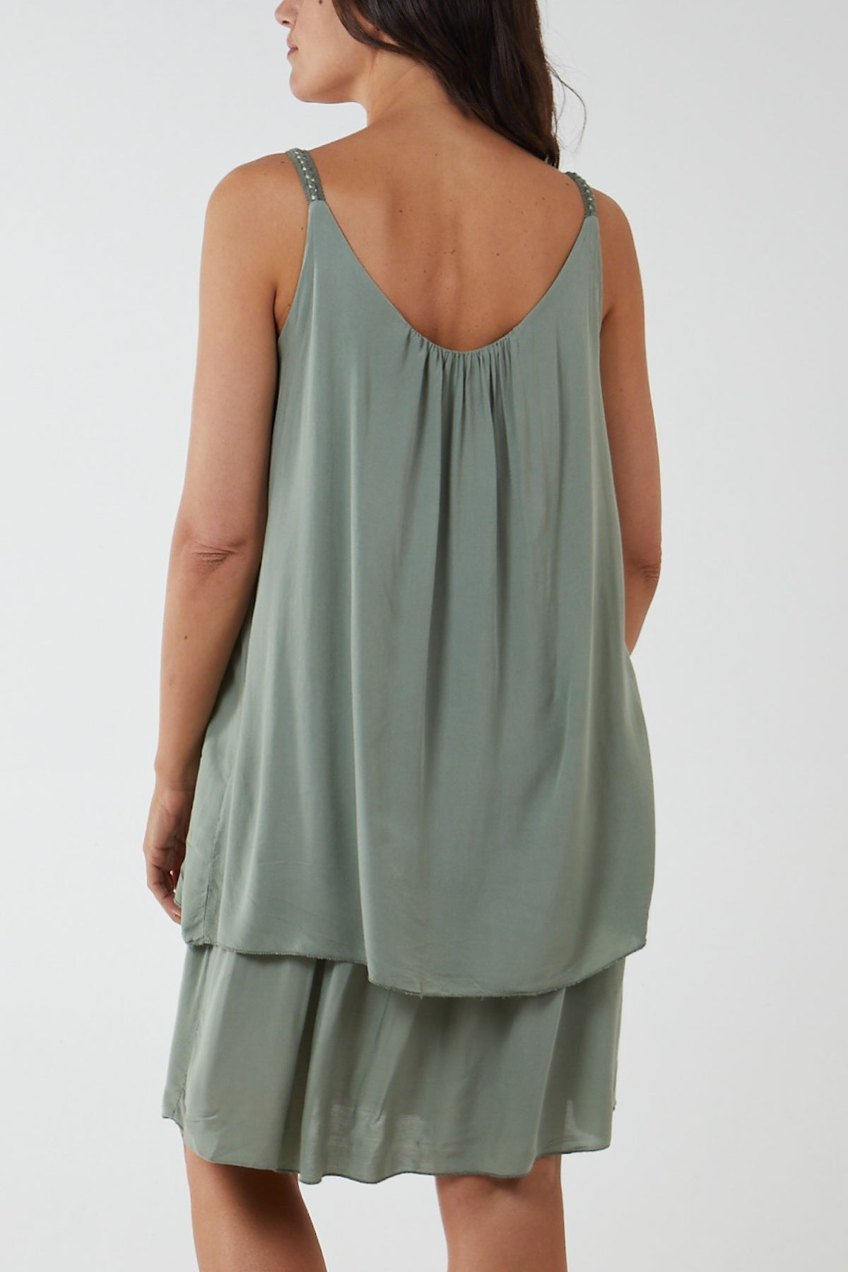 Double Layer Cami Strap Dress For Women  - Dropwear