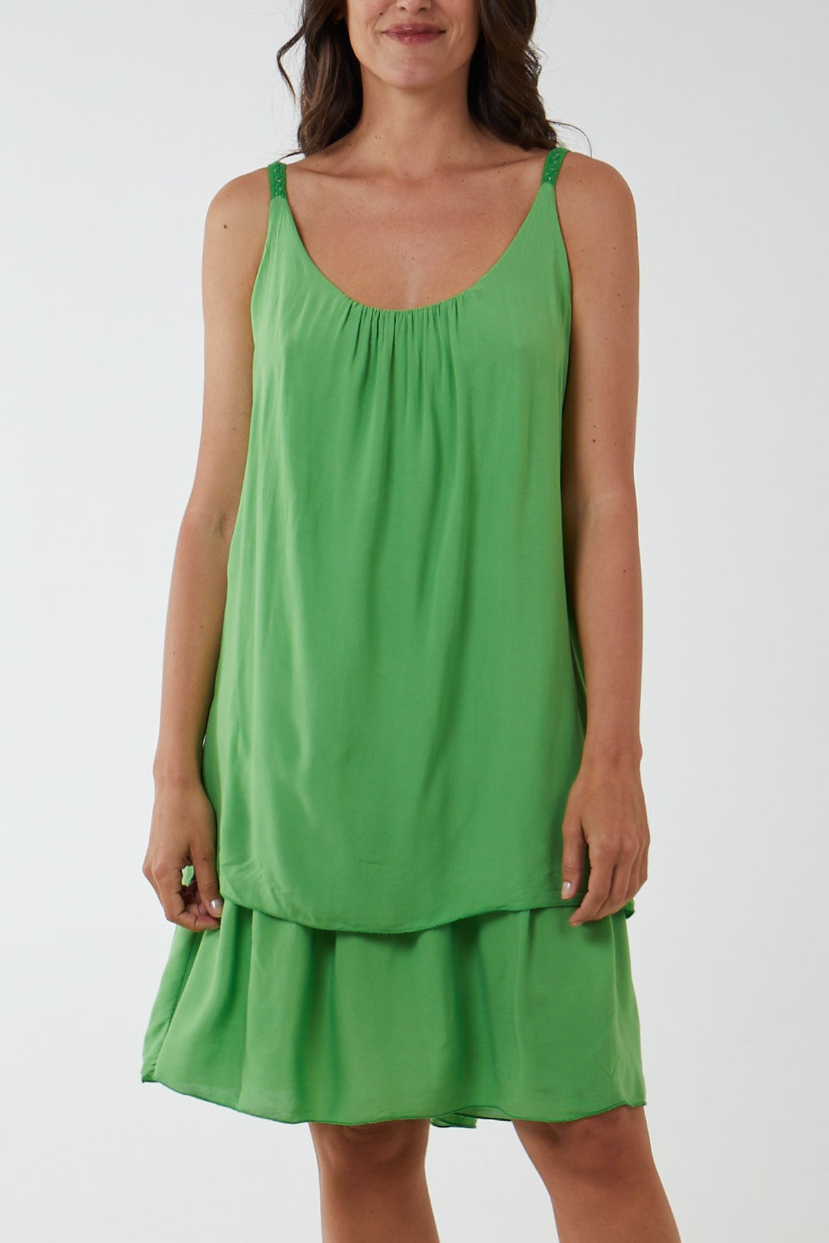 Double Layer Cami Strap Dress For Women  - Dropwear