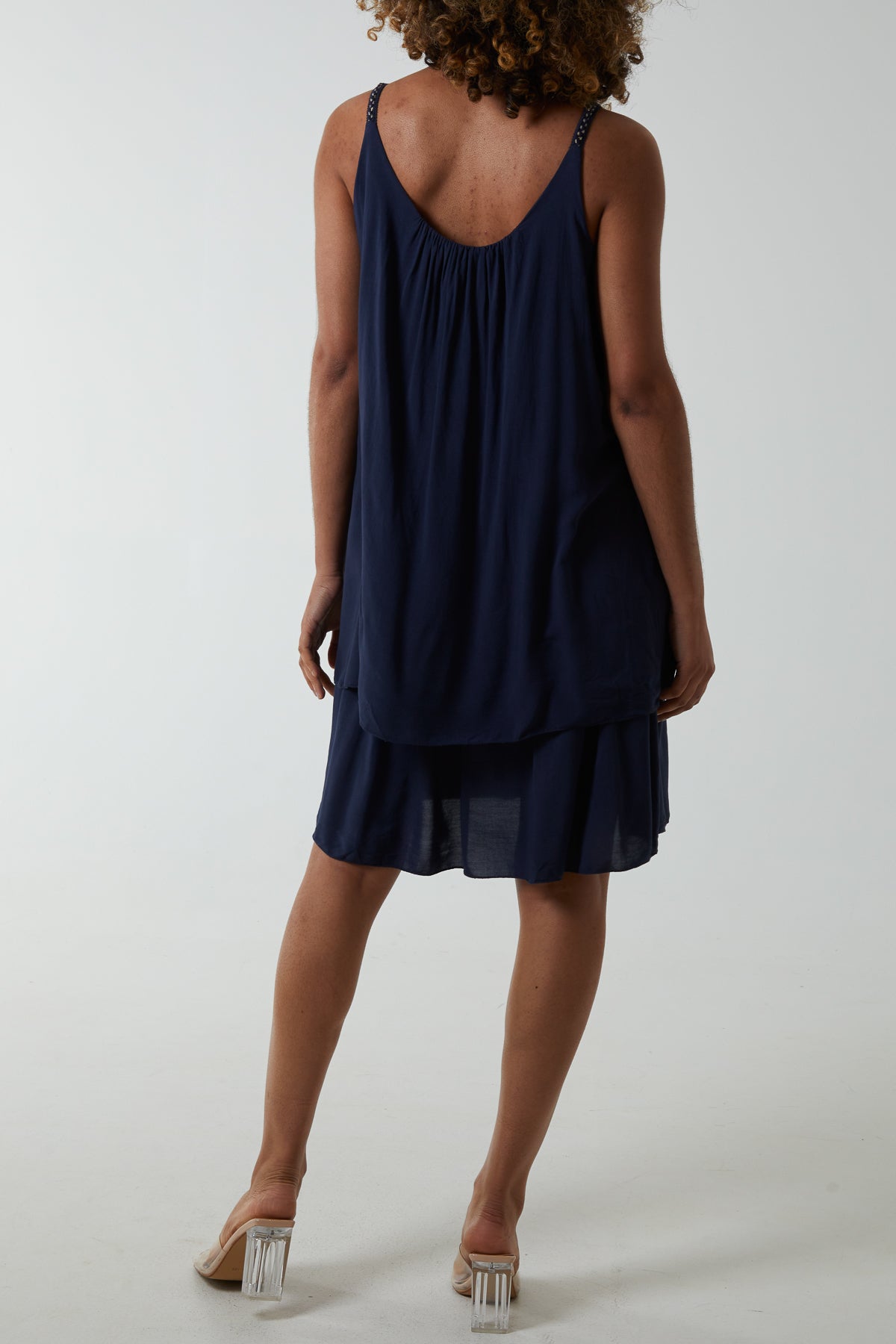 Double Layer Cami Strap Dress For Women  - Dropwear