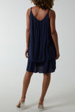 Double Layer Cami Strap Dress For Women  - Dropwear