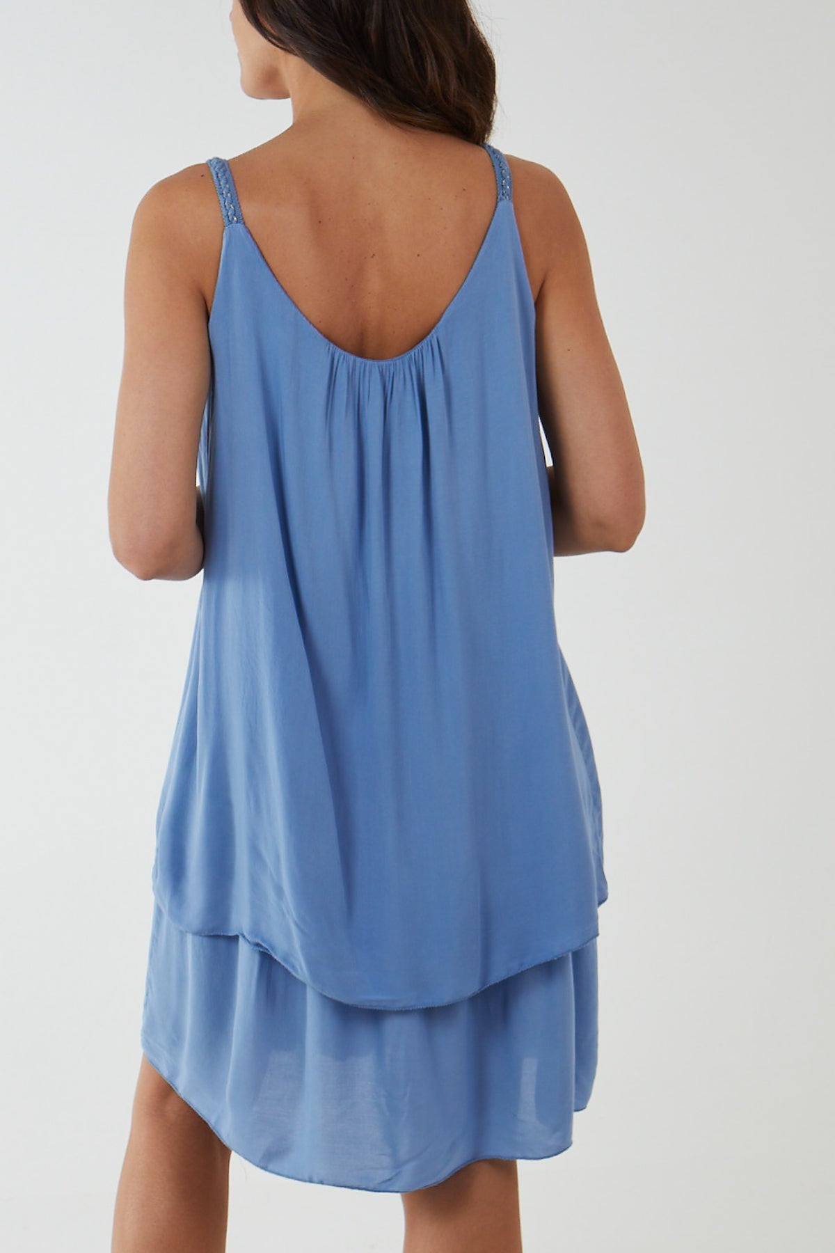 Fuchsia Double Layer Cami Strap Dress For Women ONE SIZE - Dropwear
