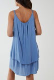 Fuchsia Double Layer Cami Strap Dress For Women ONE SIZE - Dropwear