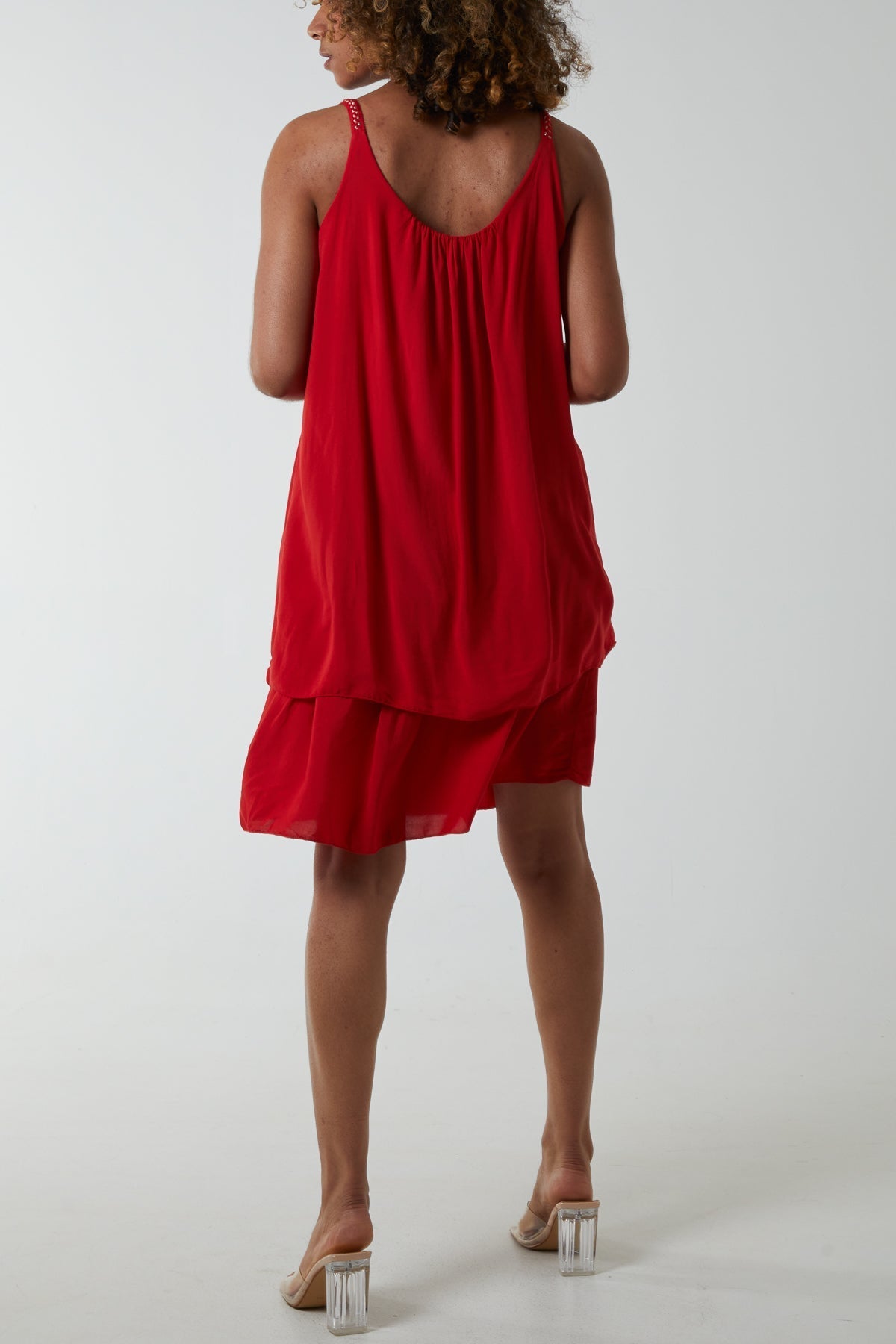 Double Layer Cami Strap Dress For Women  - Dropwear
