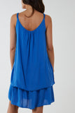 Black Double Layer Cami Strap Dress For Women ONE SIZE - Dropwear