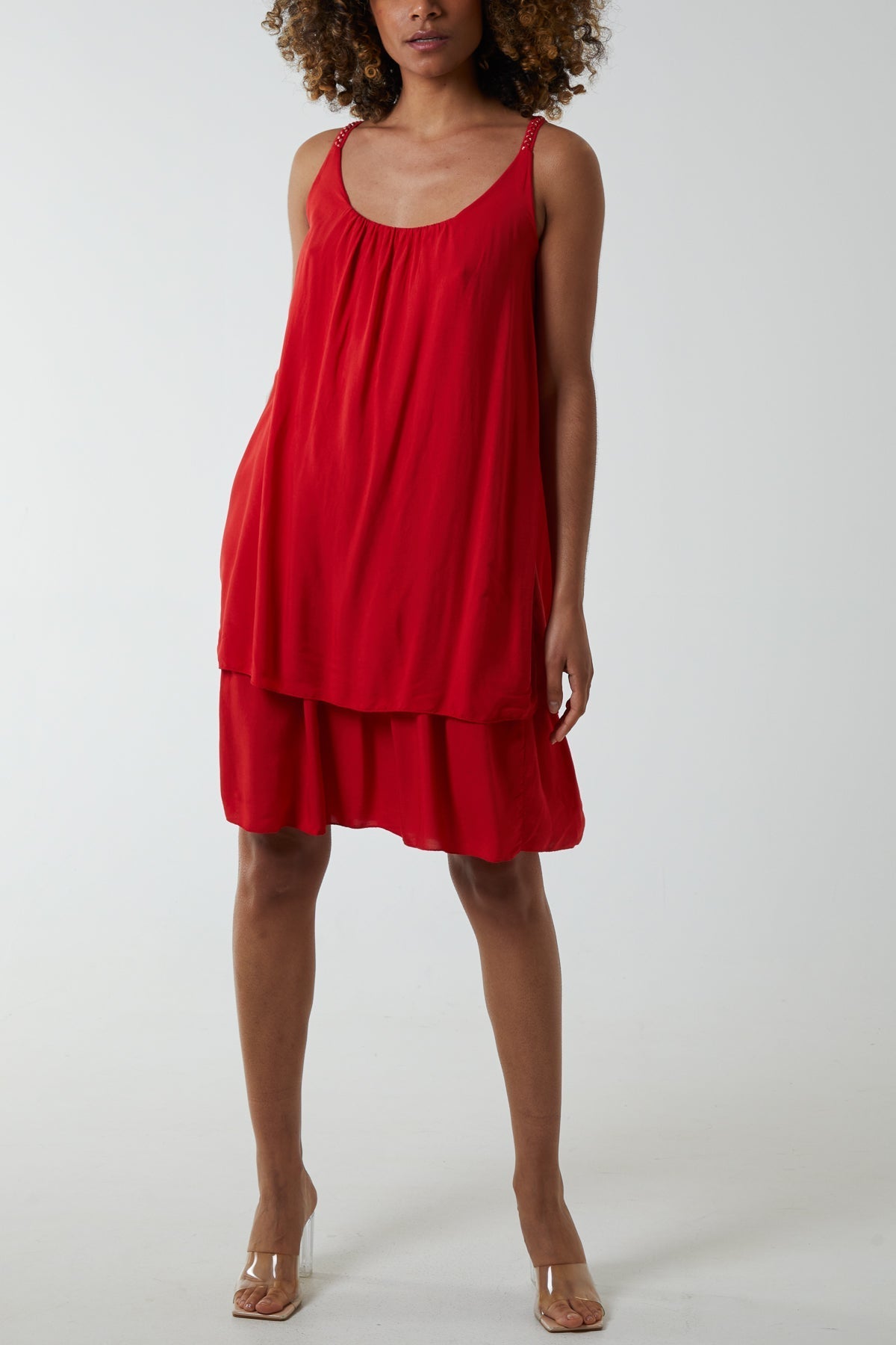 Double Layer Cami Strap Dress For Women  - Dropwear