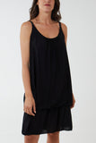 Orange Double Layer Cami Strap Dress For Women ONE SIZE - Dropwear