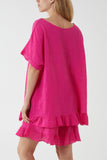 Cotton Blend Frill Hem Top & Short Set For Women  - Dropwear