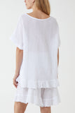 Black Cotton Blend Frill Hem Top & Short Set For Women ONE SIZE - Dropwear