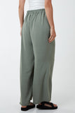 XL Drawstring Viscose Crepe Wide Leg Trousers For Women  - Dropwear